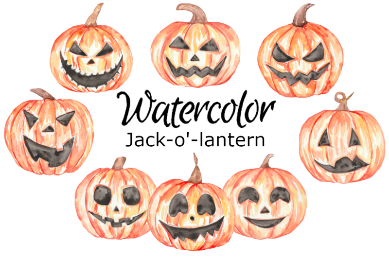 jack-o-lantern-watercolor-clipart