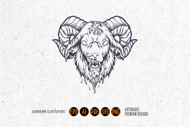 angry-devil-goat-monochrome-svg