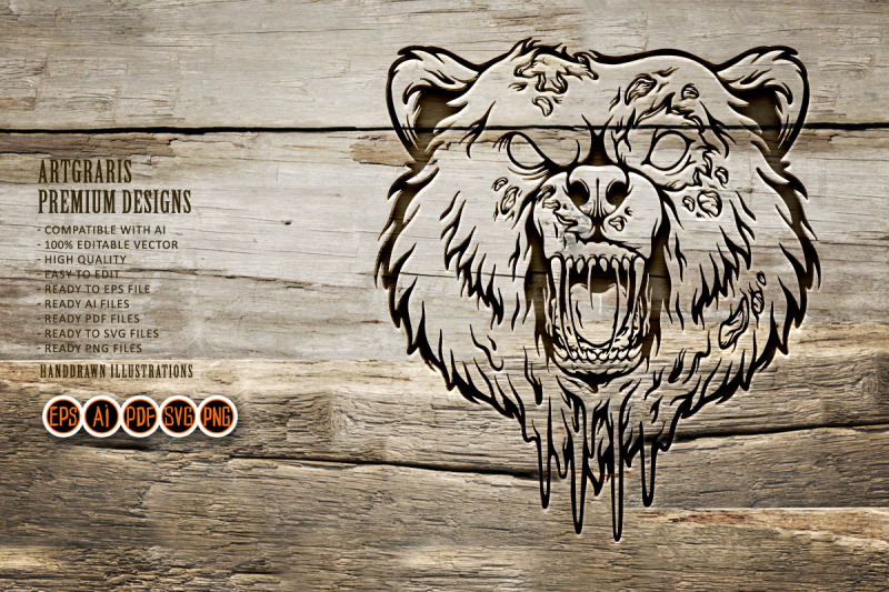 angry-bear-head-silhouette-svg