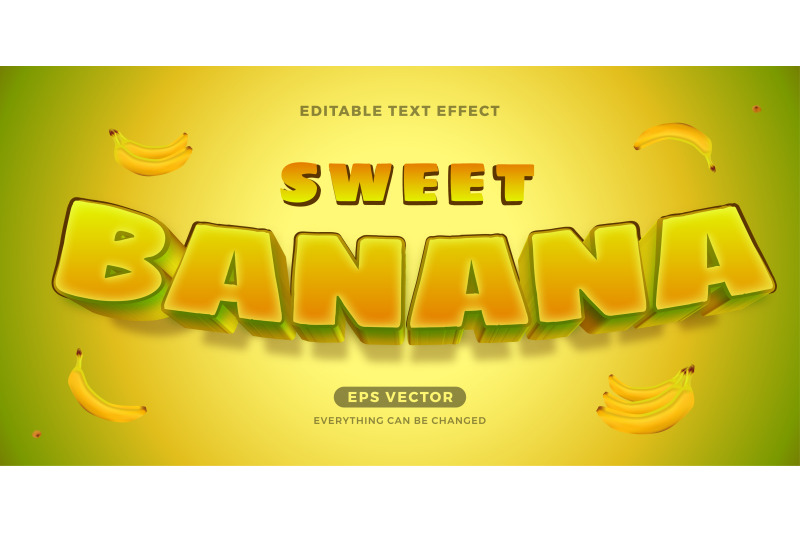 editable-text-effect-sweet-banana-style-in-yellow-and-green-color-for