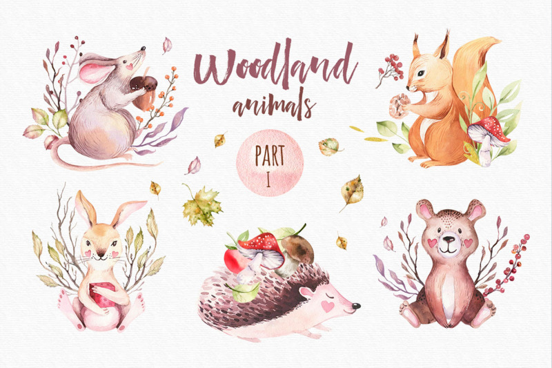 watercolor-nursery-animals-clipart-woodland-illustration-cute-animal