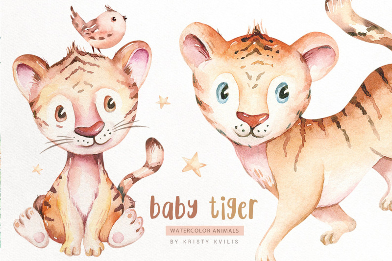 watercolor-tiger-animals-tropic-clipart-digital-kids-baby-tiger