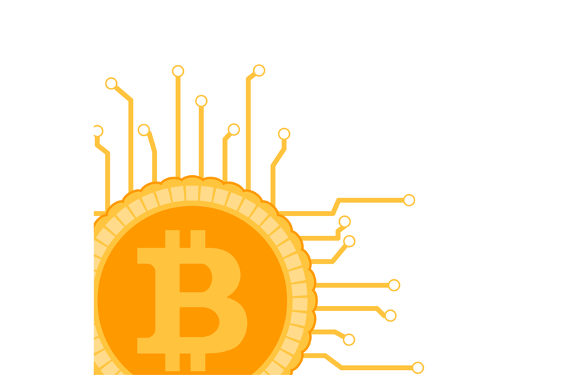 blockchain-banner-poster-with-bitcoin-connected-and-integrated