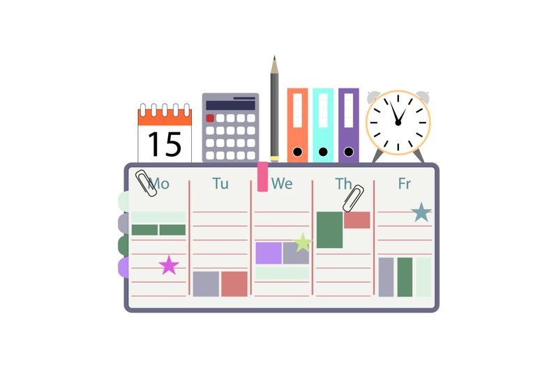 management-and-organization-concept-timetable-for-work-week-and-busin