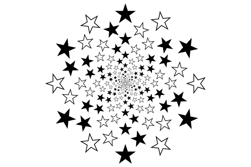 black-white-firework-with-stars-isolated-on-background