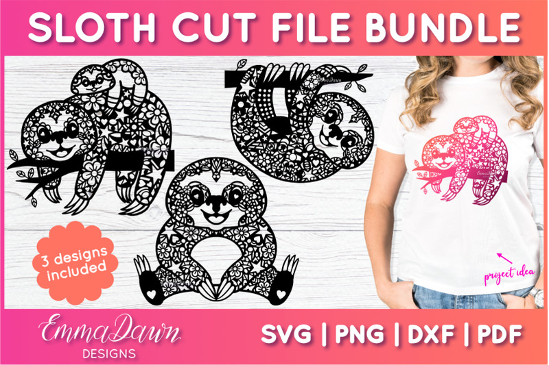 sloth-svg-bundle-zentangle-cut-file-bundle