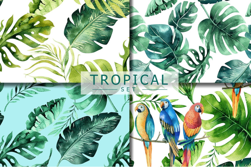 watercolor-hand-painted-tropical-seamless-pattern-digital-scrapbooking