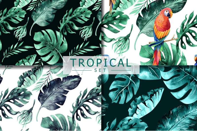 watercolor-hand-painted-tropical-seamless-pattern-digital-scrapbooking