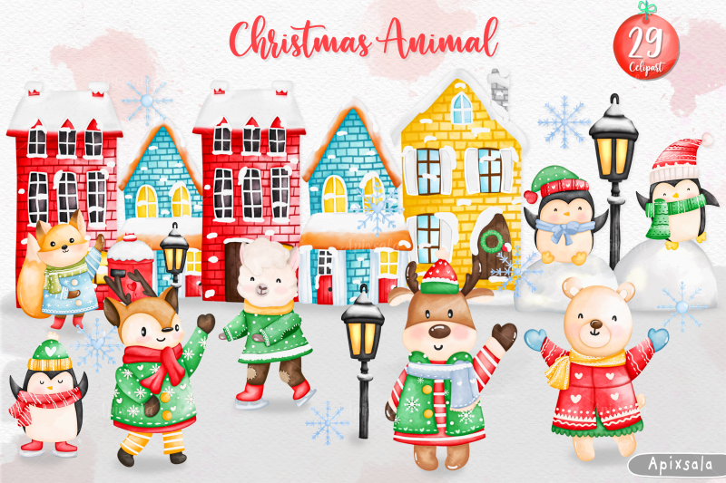 watercolor-christmas-animal-clipart-winter-animal-clipart