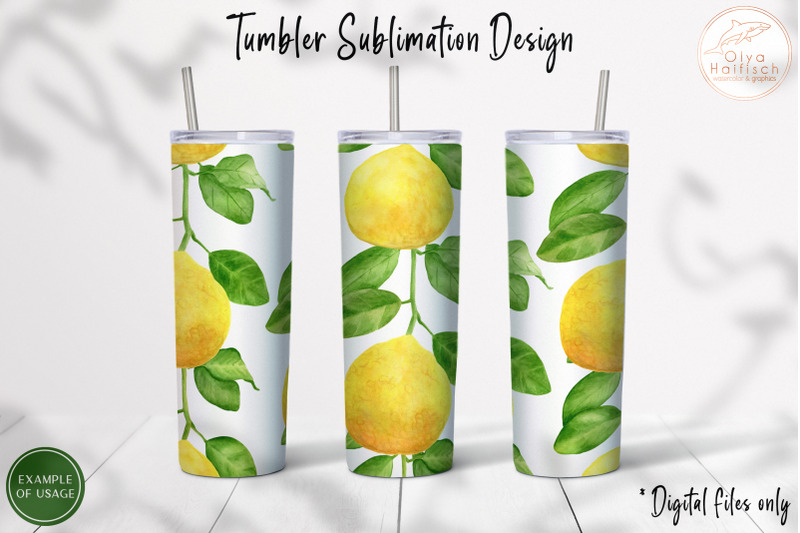 watercolor-lemon-tumbler-sublimation-png-citrus-fruits-tumbler-wrap