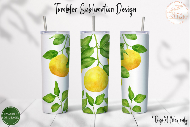 watercolor-lemon-tumbler-sublimation-png-citrus-fruits-tumbler-wrap