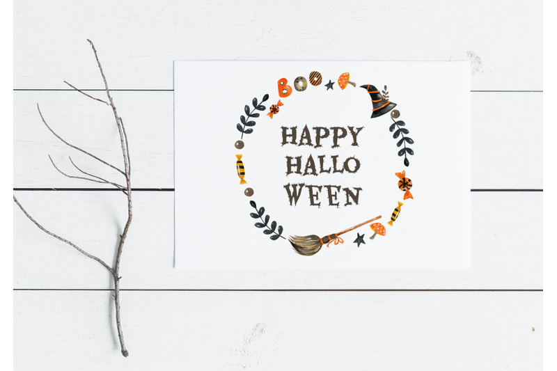cute-halloween-wreath-with-broom-witch-hat-and-sweets-watercolor-cli