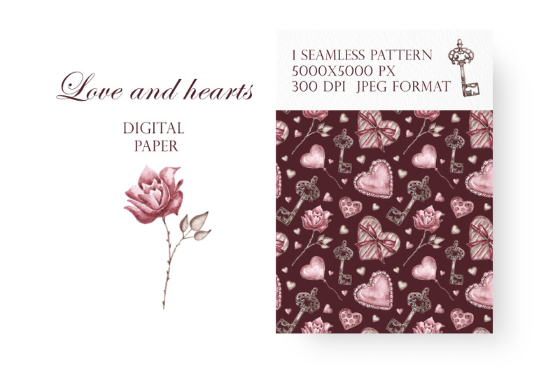love-hearts-digital-paper-seamless-pattern-watercolor-valentines