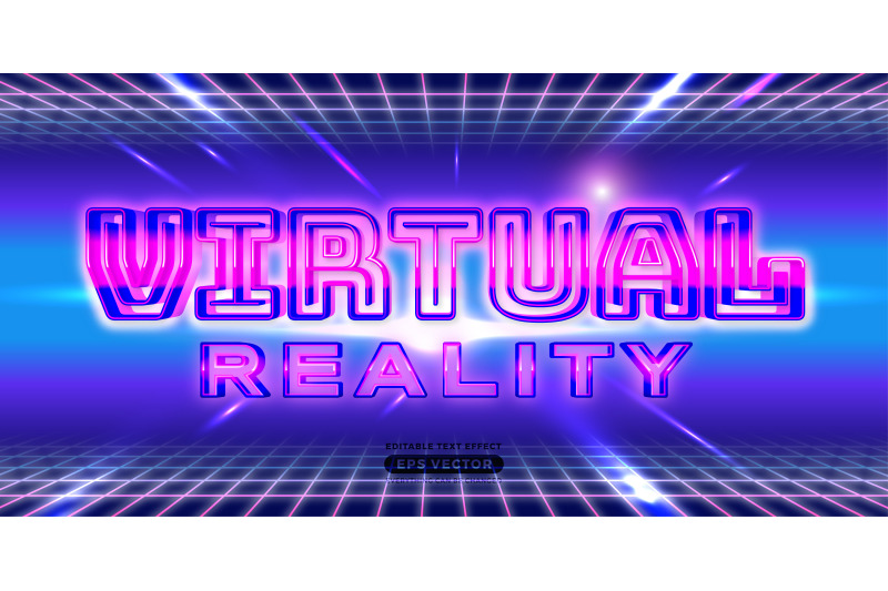 virtual-reality-text-effect-with-theme-retro-realistic-neon-light