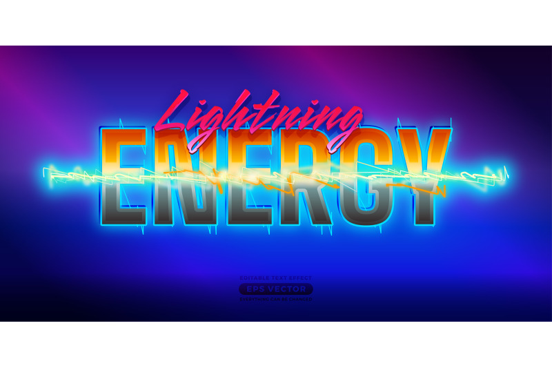 lightning-energy-text-effect-with-theme-retro-realistic-neon-light