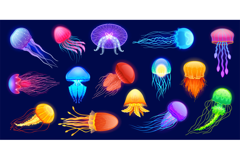 glowing-jellyfish-cartoon-underwater-exotic-sea-animals-of-different