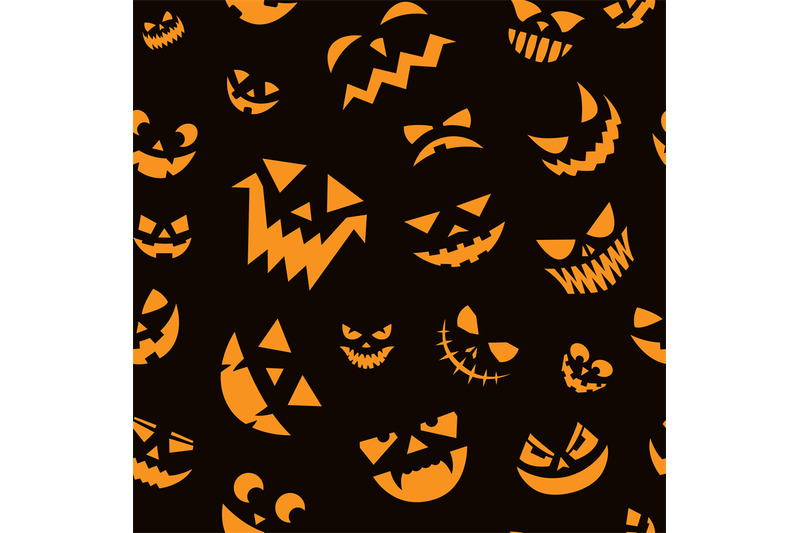 scary-faces-pattern-seamless-print-of-halloween-pumpkin-carving-face