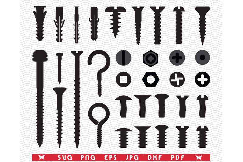 svg-bolts-nuts-screws-silhouettes