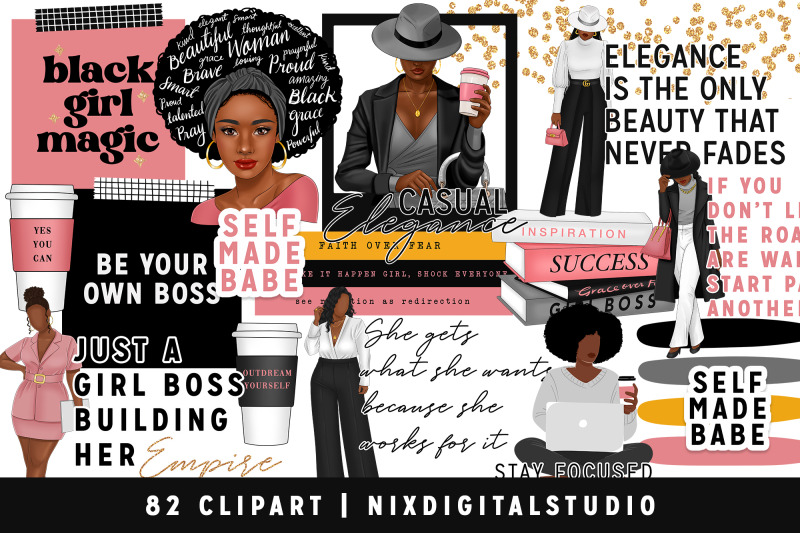 black-woman-clipart-bundle