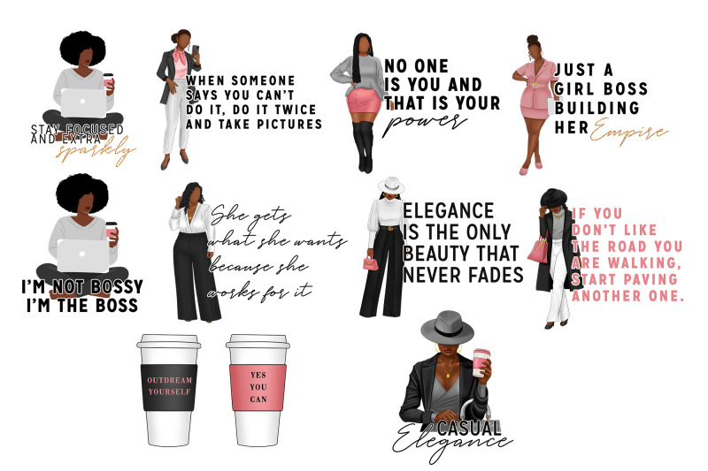 black-woman-clipart-bundle