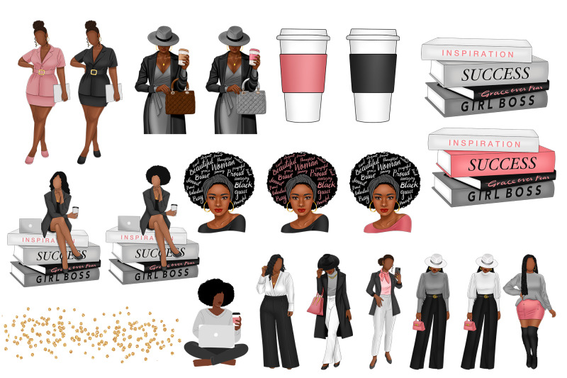 black-woman-clipart-bundle