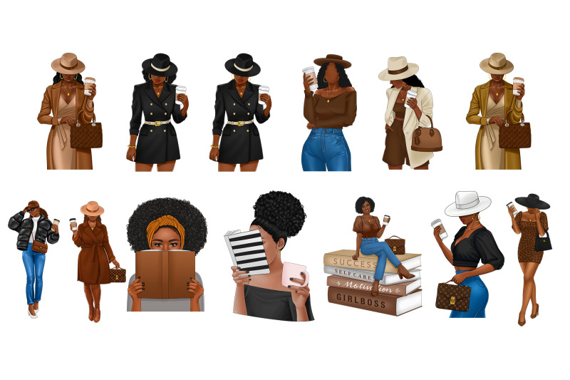 black-woman-clipart-bundle