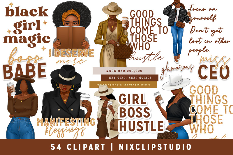 black-woman-clipart-bundle