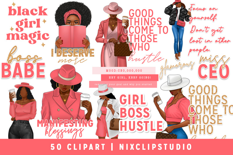 black-woman-clipart-bundle