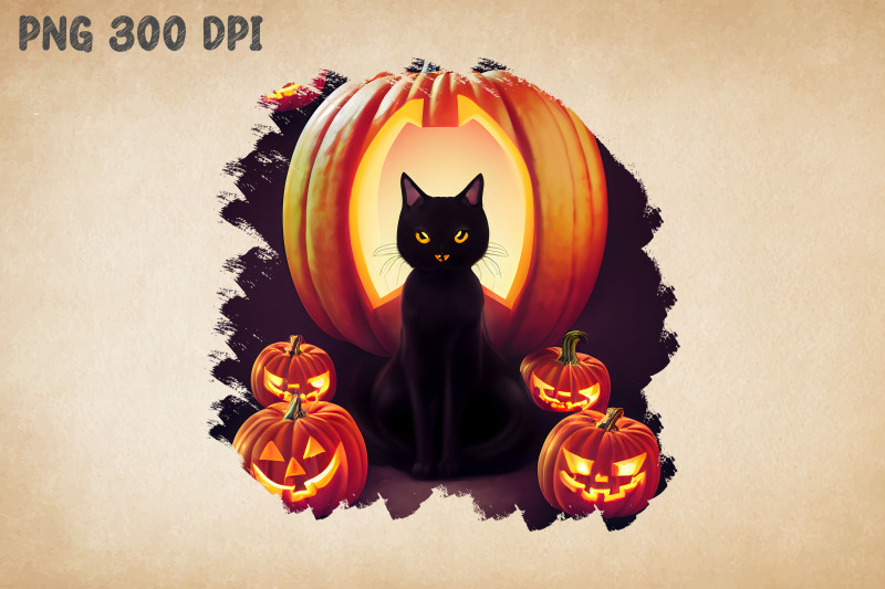 black-cat-and-pumpkins