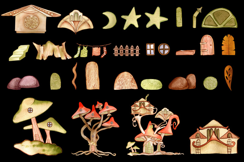 watercolor-fairies-mushroom-clipart-cute-illustration