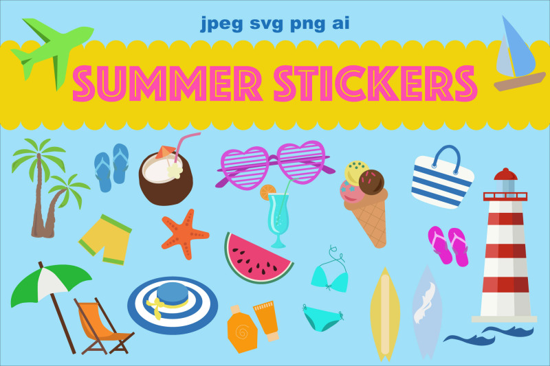 summer-stickers-vector