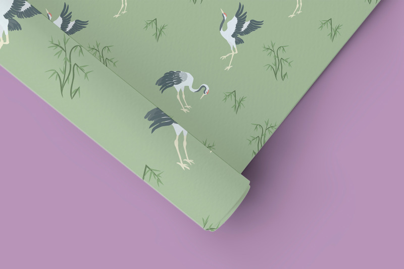 seamless-pattern-cranes
