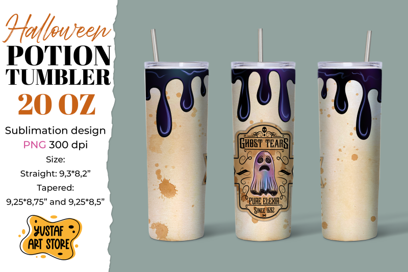 halloween-tumbler-sublimation-ghost-tears-pure-elixir-label