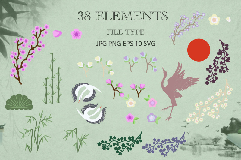 japanese-cranes-clipart