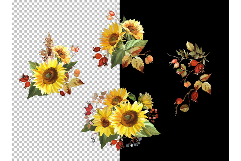 sunflowers-floral-bouquets-clipart