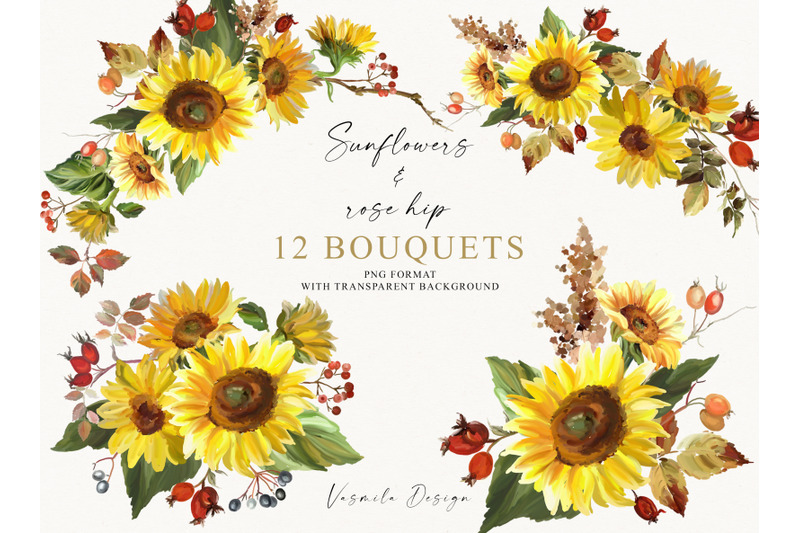 sunflowers-floral-bouquets-clipart