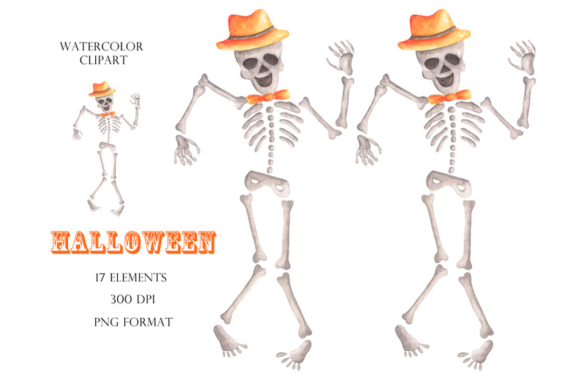 halloween-watercolor-clipart-pumpkins-scary-horror-halloween