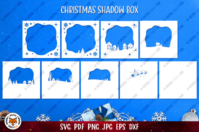 christmas-3d-layered-shadow-box-christmas-light-box-svg