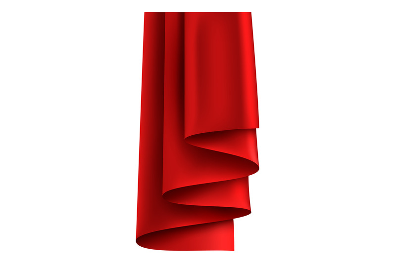 folding-cloth-red-realistic-textile-drapery-fabric