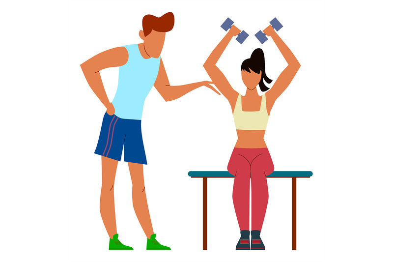 power-lifting-instructor-helping-woman-exercise-with-dumbbells