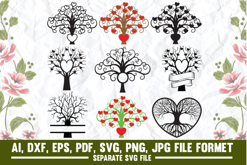branching-tree-treeline-family-tree-heart-monogram-family-tree