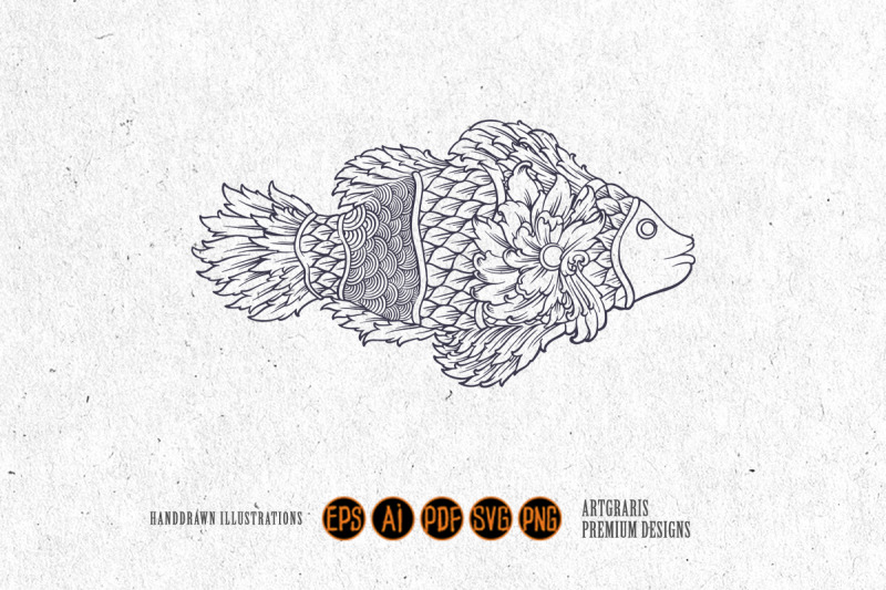 monochrome-fish-vintage-luxury-svg-illustrations