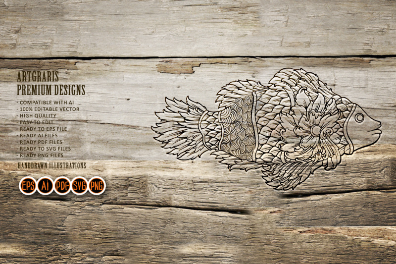 monochrome-fish-vintage-luxury-svg-illustrations