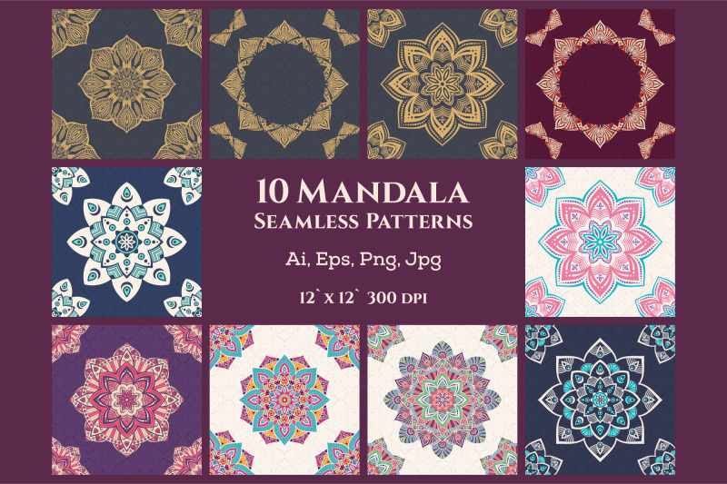 floral-mandala-seamless-vector-patterns