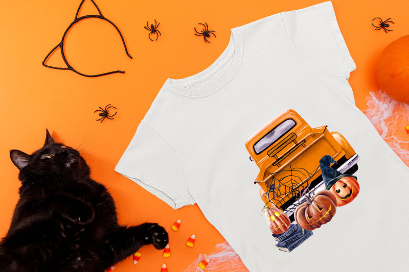 halloween-sublimation-designs-halloween-truck-pumpkins