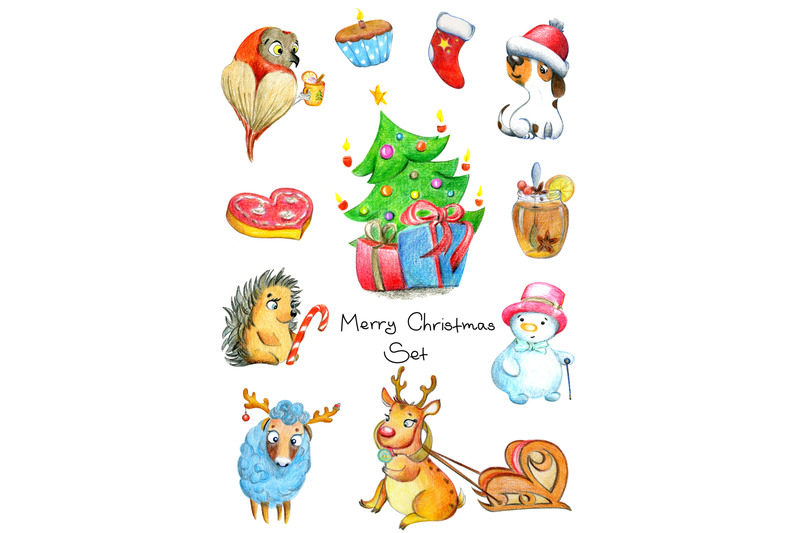 christmas-clipart-set-of-pencil-illustrations-12-bright-png-drawing