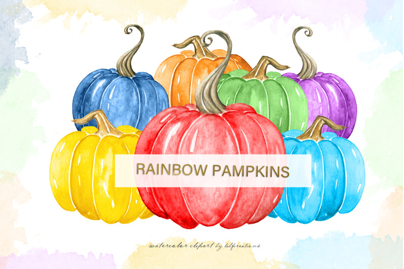 rainbow-pumpkin-autumn-watercolor-clipart