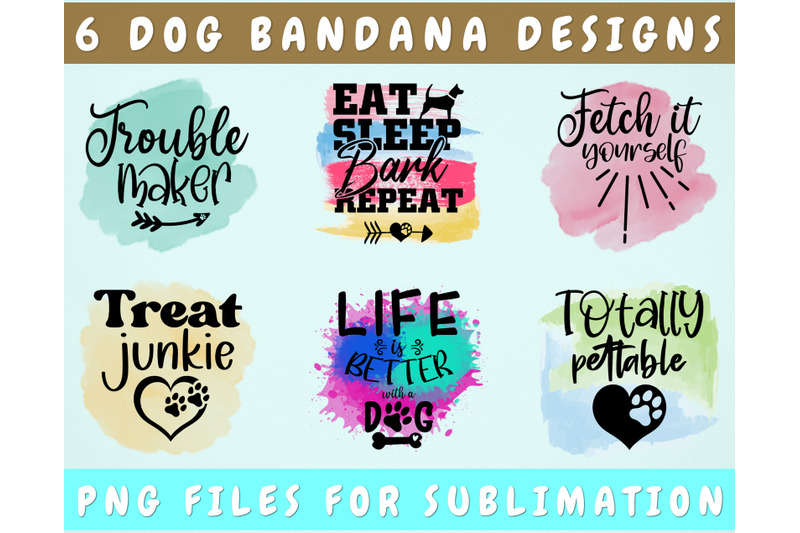 dog-bandana-sublimation-designs-bundle-6-dog-bandana-png-files