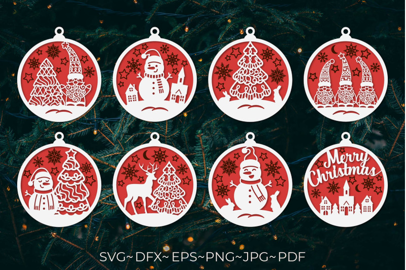 christmas-ornament-bundle-with-christmas-gnome-snowman-deer