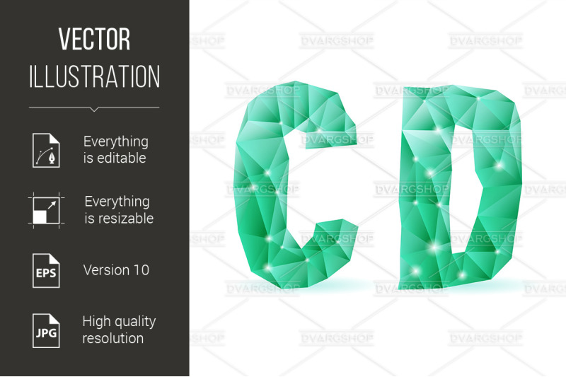 emerald-green-polygonal-font